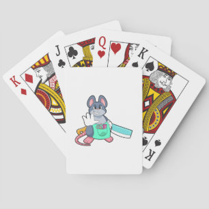 Jeu De Cartes Souris comme coiffeur avec ciseaux et comble