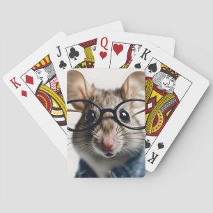 Jeu De Cartes Souris de champ Portant des lunettes