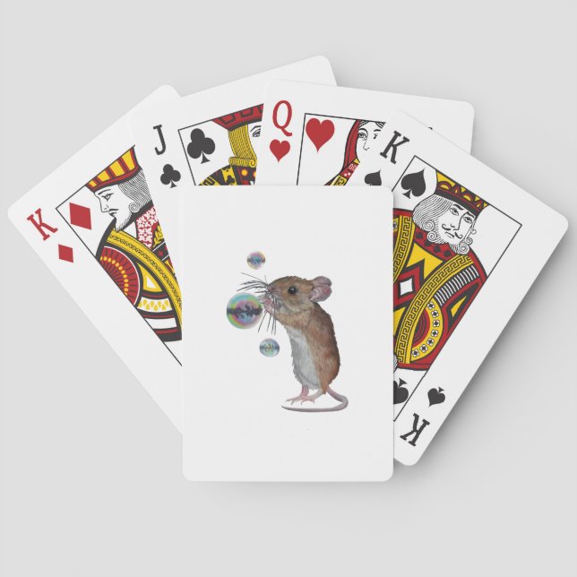 Jeu De Cartes Souris et bulles jouant aux cartes (dos)