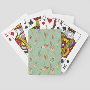 Jeu De Cartes Southwest Geo Step Green Feather Pattern