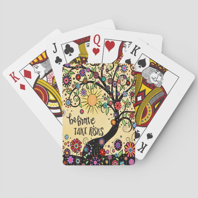 Jeu De Cartes Soyez Courageux, Risquez Arbre Gai (dos)