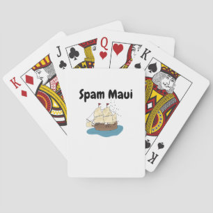 Jeu De Cartes Spam Maui avec navire et mer   Musubi Maui