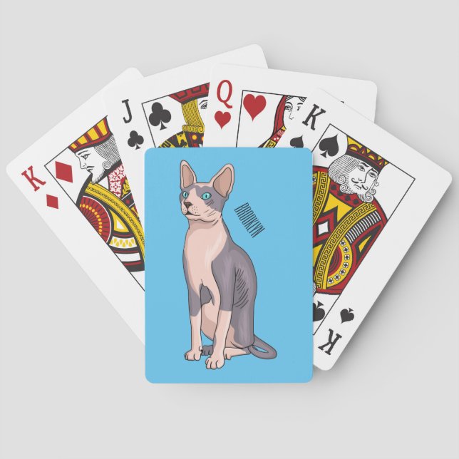 Jeu De Cartes Sphynx cat cartoon illustration  (dos)