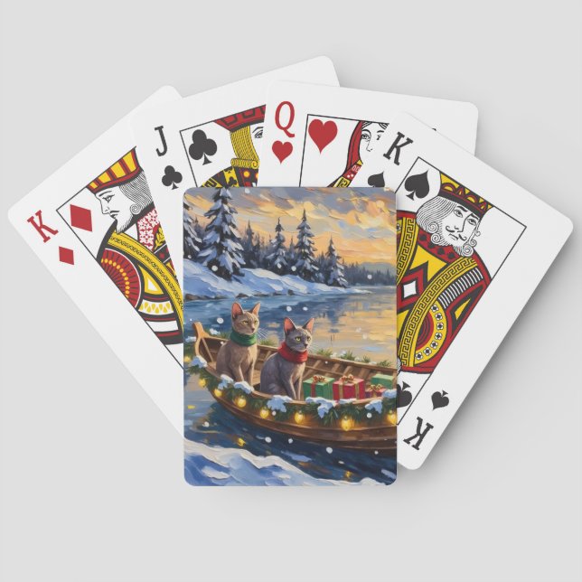 Jeu De Cartes Sphynx Cat Christmas Boat Holiday (dos)
