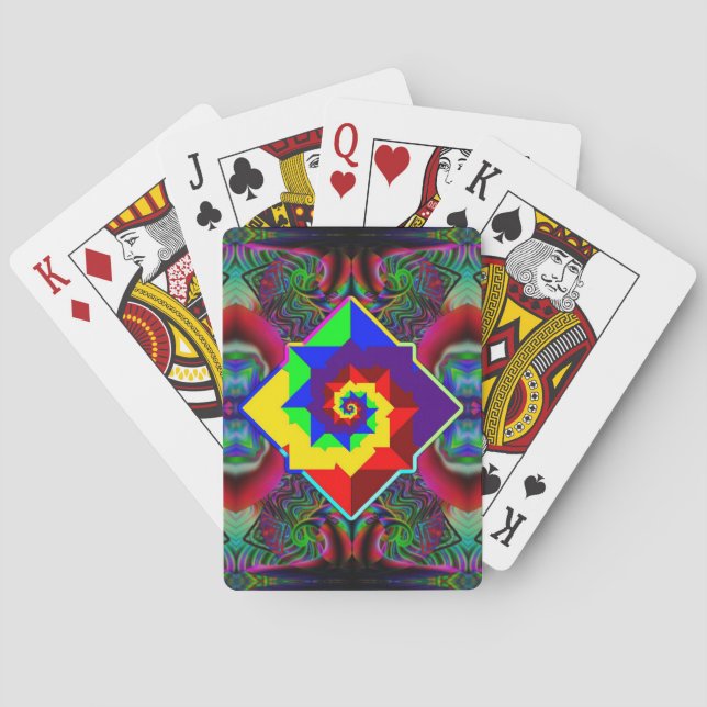 Jeu De Cartes Spirale numérique arc-en-ciel (dos)