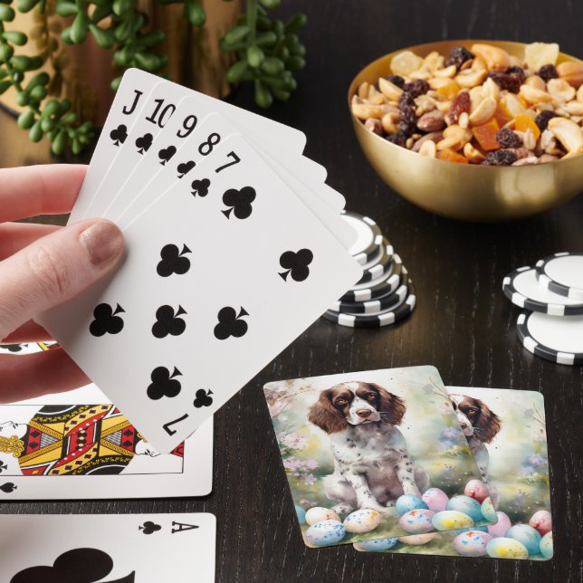 Jeu De Cartes Springer Spaniel Chien avec Oeufs de Pâques Vacanc (In Situ)