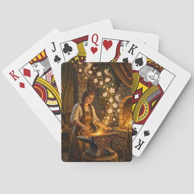 Jeu De Cartes St Brigid Blacksmith Fairies Flowers Fantasy Art (dos)