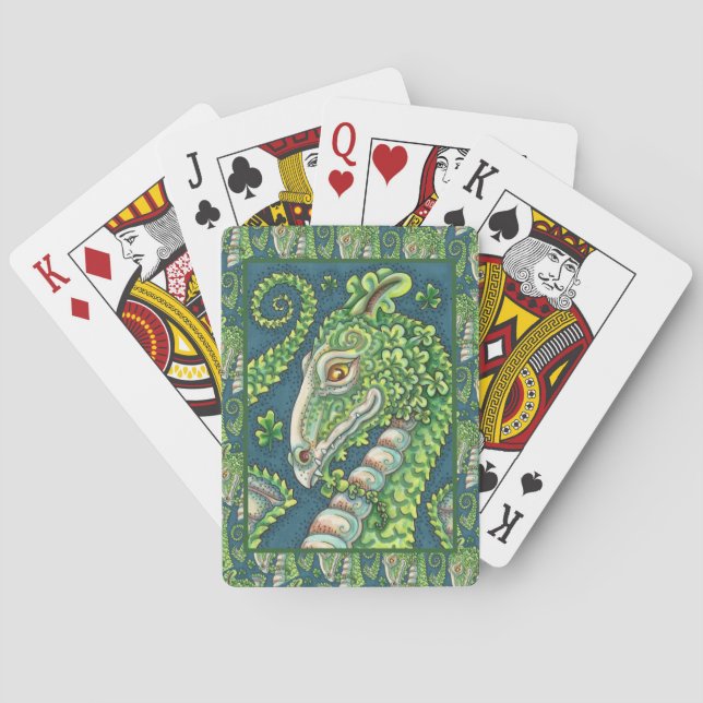 JEU DE CARTES ST. DRAGON SHAMROCK VERT DE PATRICK, IMAGINAIRE IR (dos)