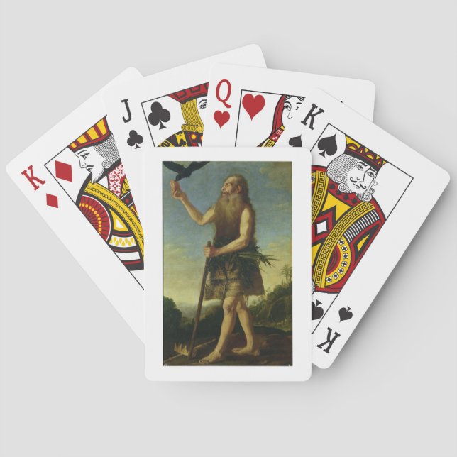 Jeu De Cartes St. Onuphrius (huile sur toile) (dos)