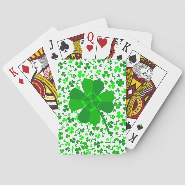 Jeu De Cartes St Patrick's Day Lucky Shamrocks Confetti Pattern (dos)