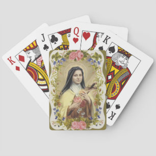 Jeu De Cartes St Therese le petit crucifix de roses de fleur