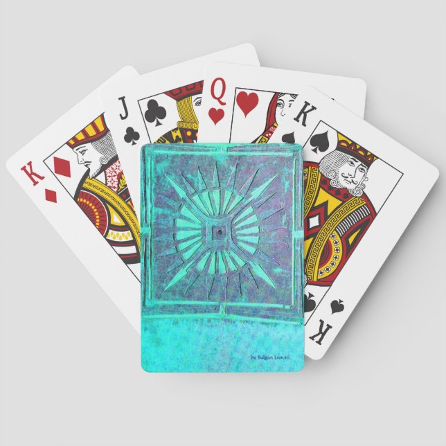 Jeu De Cartes STAR DU MATIN Aqua Blue Turquase, Turquoise (dos)