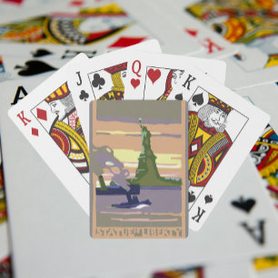 Jeu De Cartes Statue de la Liberté à New York, Voyage Vintage
