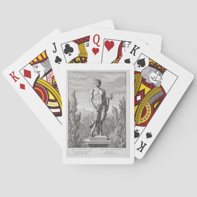 Jeu De Cartes Statue d'un Satyre tenant une grappe de raisin, Ve (dos)
