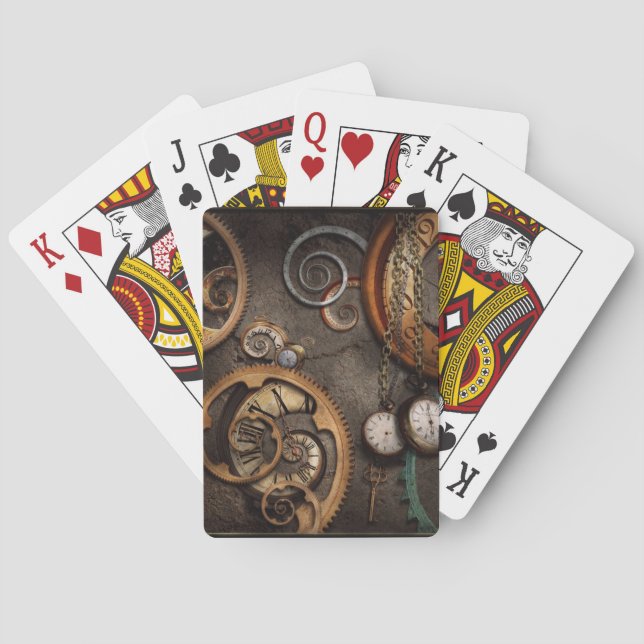 Jeu De Cartes Steampunk - Abstrait - Le temps est compliqué (dos)