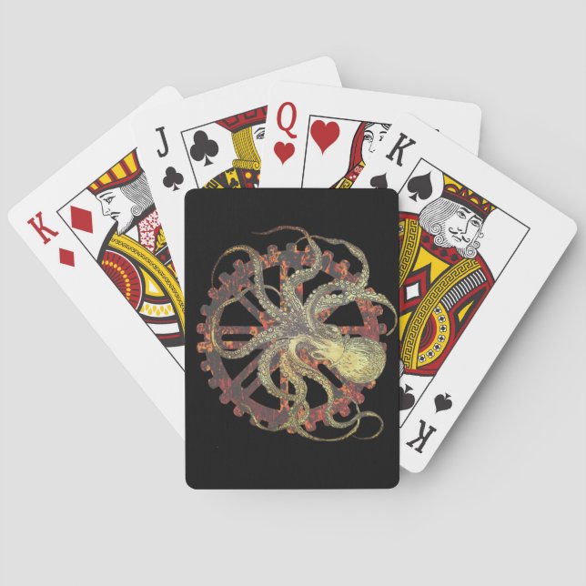 Jeu De Cartes Steampunk Octopus & Gear Classic Playing Cards (dos)