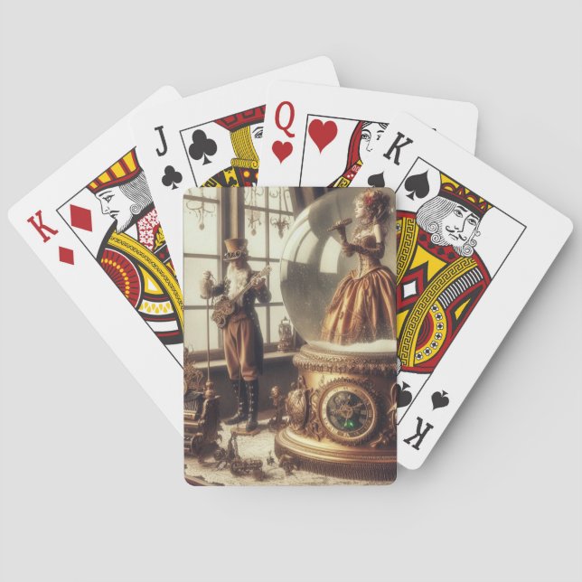 Jeu De Cartes Steampunk Victorian Music Snow Globe (dos)