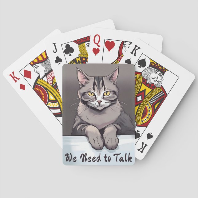 Jeu De Cartes Stern Tabby Cat exige une discussion sérieuse (dos)