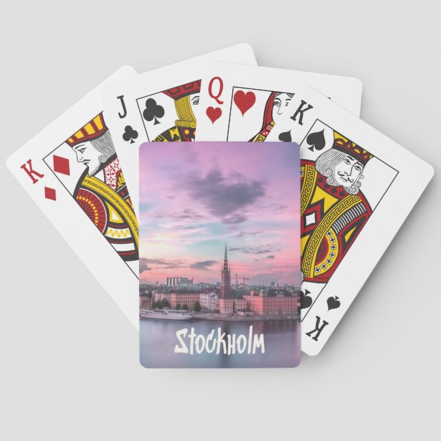 Jeu De Cartes Stockholm Capital of Sweden Night Skyline (dos)
