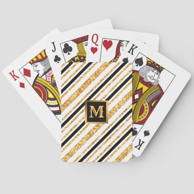 Jeu De Cartes Stripes Gold Parties scintillant Black Boho Popula (dos)