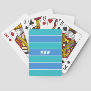 Jeu De Cartes Stripes Motif personnalisé monogramme lecture de c