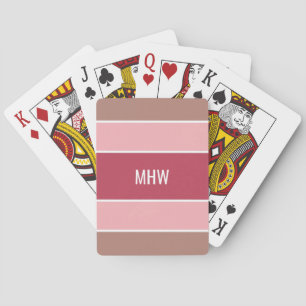 Jeu De Cartes Stripes Motif personnalisé monogramme lecture de c