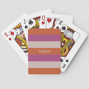 Jeu De Cartes Stripes Motif personnalisé monogramme lecture de c