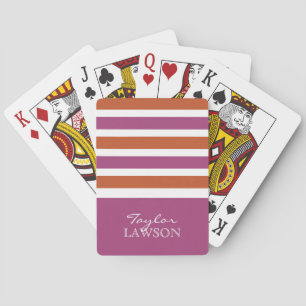 Jeu De Cartes Stripes Motif personnalisé monogramme lecture de c