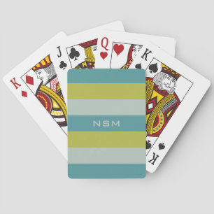 Jeu De Cartes Stripes Motif personnalisé monogramme lecture de c