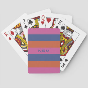 Jeu De Cartes Stripes Motif personnalisé monogramme lecture de c