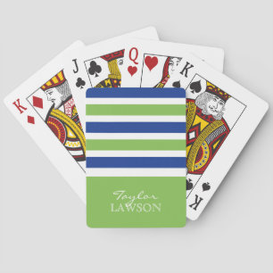 Jeu De Cartes Stripes Motif personnalisé monogramme lecture de c