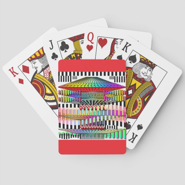 Jeu De Cartes Structure géométrique rouge (dos)