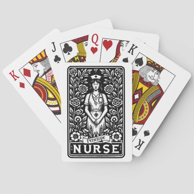 Jeu De Cartes Style Black & white Nurse Tarot illustré (dos)