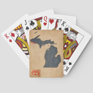 Jeu De Cartes Style de jeans de denim de carte du Michigan