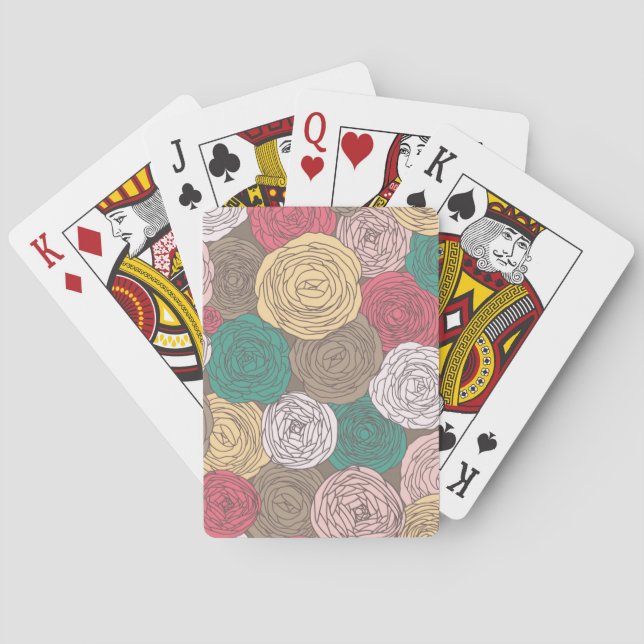 Jeu De Cartes Style floral élégant. Floral clair (dos)