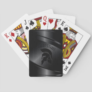 Jeu De Cartes Style Métallurgique Noir Casque Romain Texte Perso