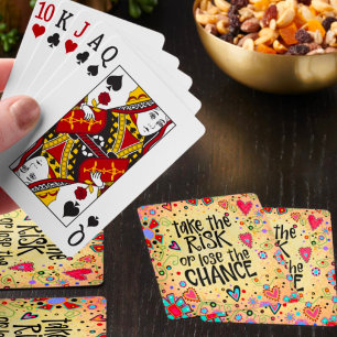 Jeu De Cartes Stylish Joli Coeur Floral Inspirant Citation tenda
