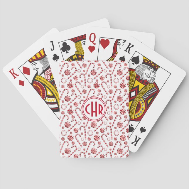 Jeu De Cartes Sucre de canne de Noël classique (dos)