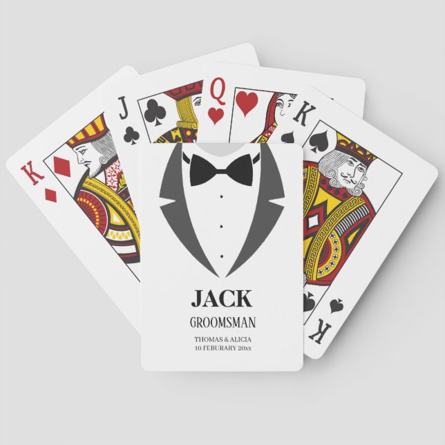Jeu De Cartes Suit Be My Groomsman Best Man Jouer Des Cartes (dos)
