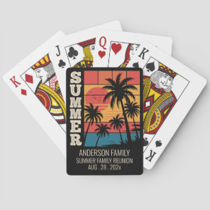 Jeu De Cartes Summer Sunset Beach Palm Tree Family Reunion Poker