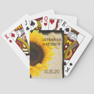 Jeu De Cartes Sunflower Personnalisé Mariage Jouer des cadeaux d