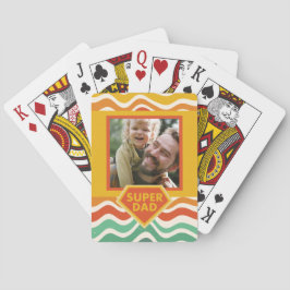 Jeu De Cartes Super Papa photo personnalisée avec ondes rétro