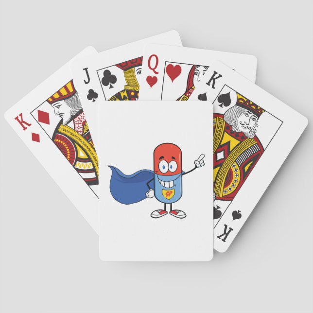 Jeu De Cartes Super Pill Cartoon Hero Character (dos)