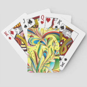Jeu De Cartes Superbe motif floral tourbillon