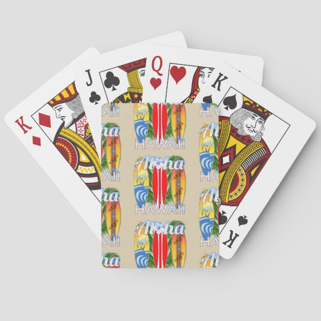 Jeu De Cartes Surfing d'Aloha Hawaii (dos)