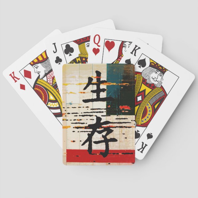 Jeu De Cartes "Survie" en langue asiatique (dos)