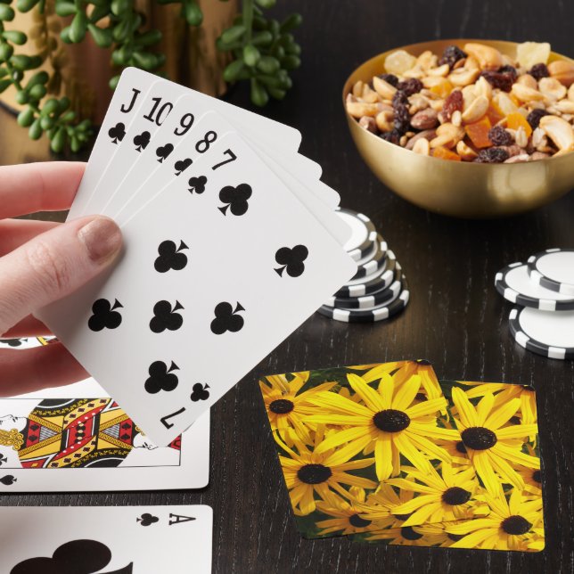 Jeu De Cartes Susans jaune orné noir floral (In Situ)