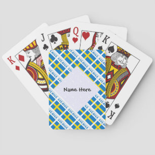 Jeu De Cartes Sverige et Drapeau Suédois Personnalisé en Carreau