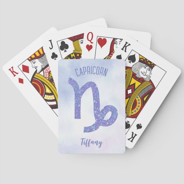Jeu De Cartes SYMBOLE D'Astrologie Capricorne Personnalisée Viol (dos)