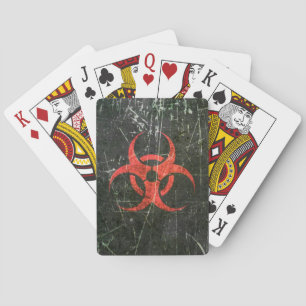 Jeu De Cartes Symbole de bioaléa rouge griffé et usé
